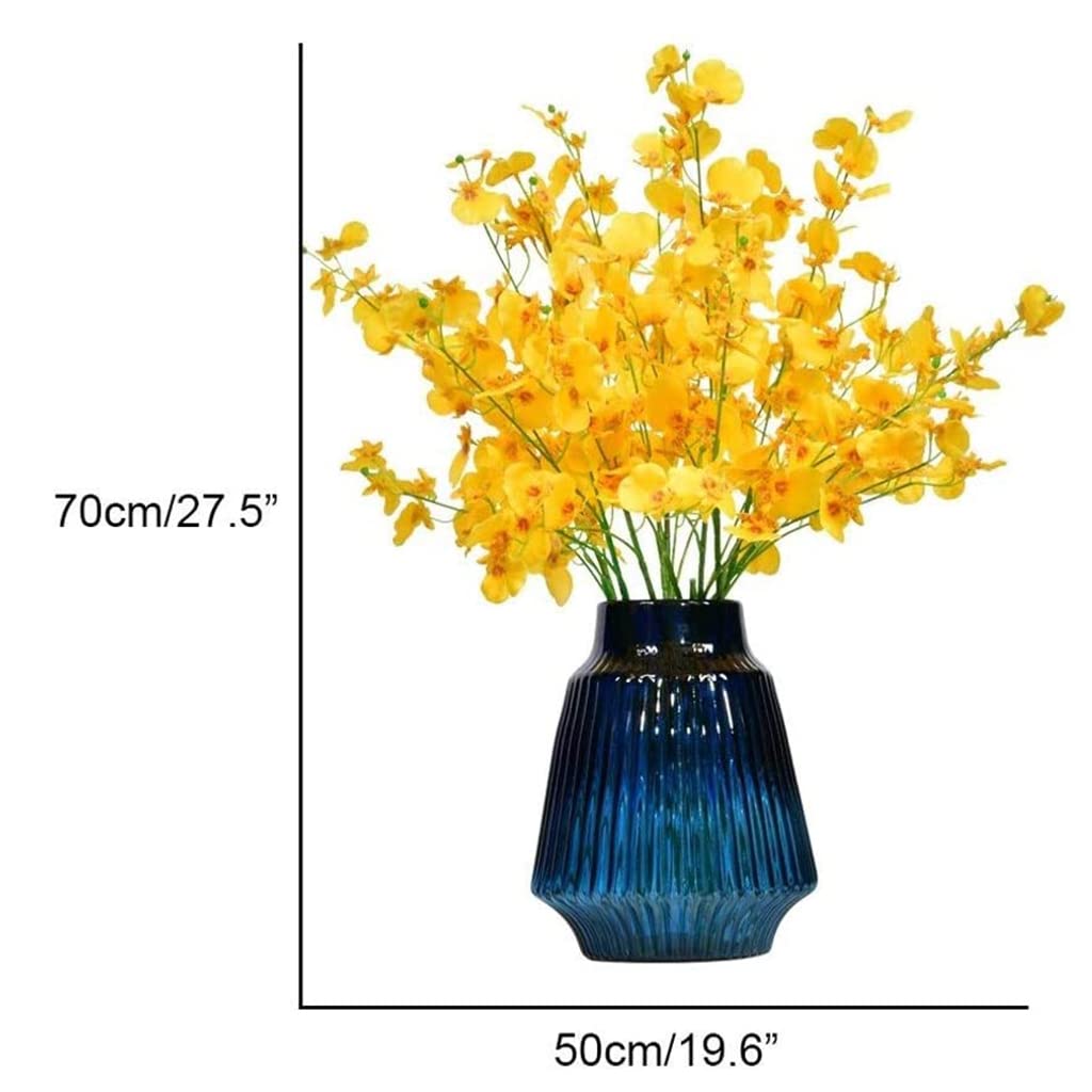 Künstliche Blumen, künstliche Phalaenopsis-Blumen, künstliches Blumenset mit Vase, künstliche Blumen für Zuhause, Tischdekoration, Hochzeit, Party, Plastikblumen, Heimdekoration