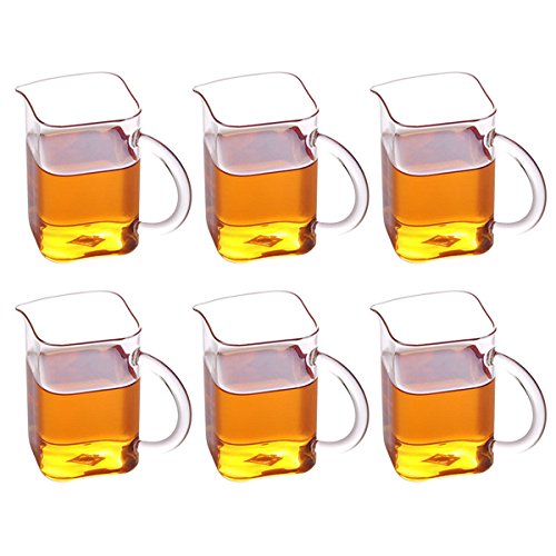 bouti1583 Set of 6 Square Glass Tea Cups Cappuccino Coffee Latte Hot Chocolate Mugs Glasses bouti1583 Set of 6 Square Glass Tea Cups Cappuccino Coffee Latte Hot Chocolate Mugs Glasses