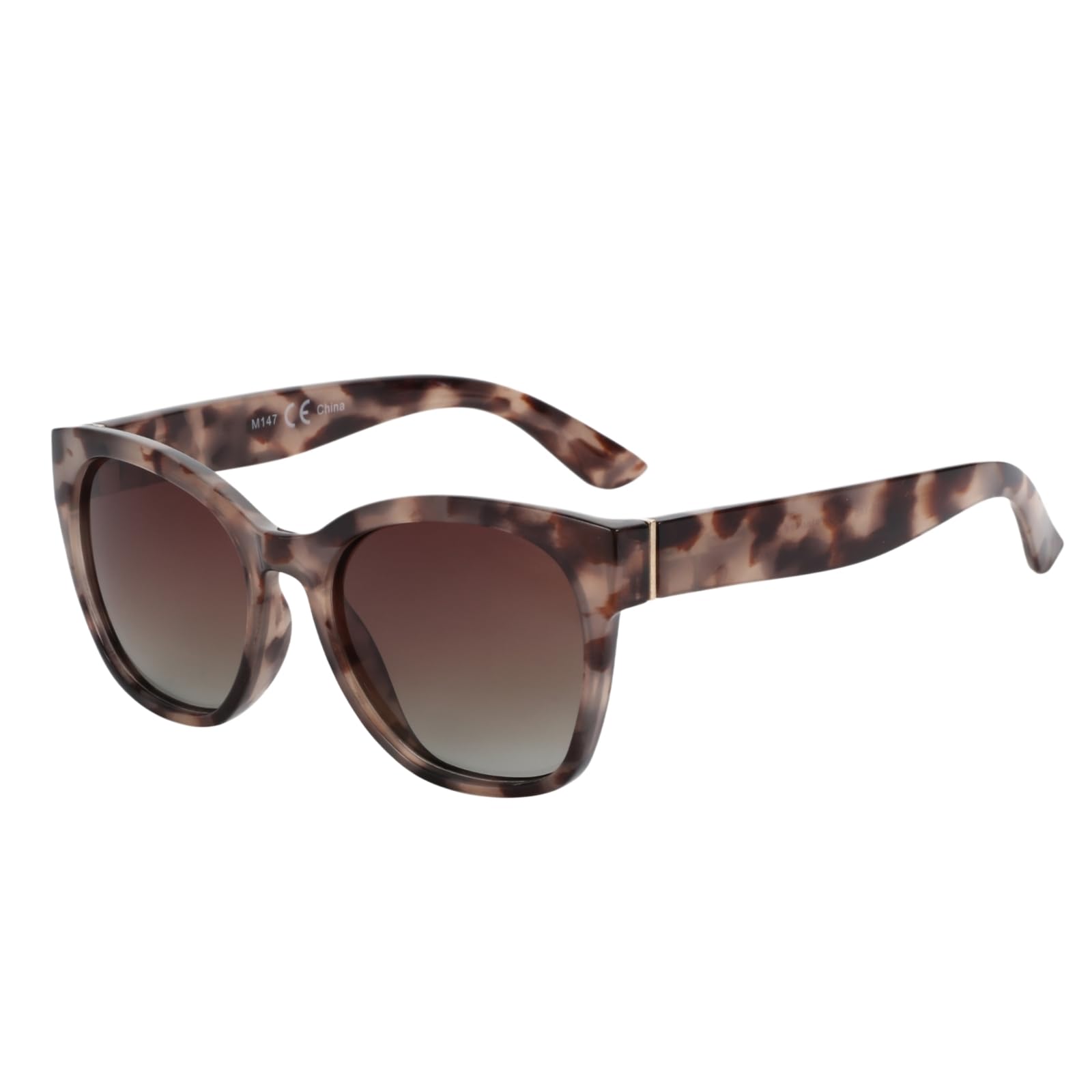 Lunettes de soleil polarisées femmes marron avec protection UV400 style rétro chic