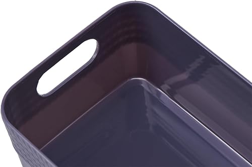 Miniatura 8 de EZOWare Cestas largas de almacenamiento de plástico con asas, juego de 24 cajones pequeños organizadores para tocador, guardería, escuela - (10 x 4