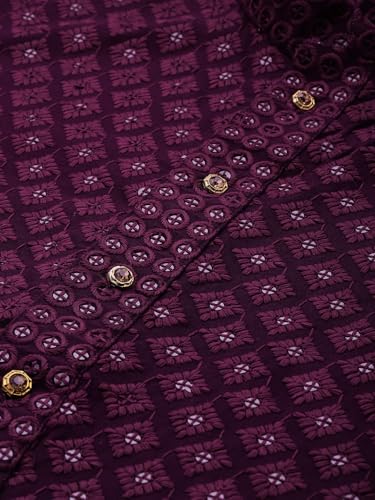 Image of Amazon Brand - Tavasya Men Rayon Blend Embroided Regular Kurta