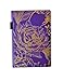 Produktbild EJRange A5 Notizbuch, liniert, PU-Leder, abwischbarer Einband, elastischer Verschluss, Stiftschlaufe, liniert, 192 Seiten, Gold Rose Design (Lila)