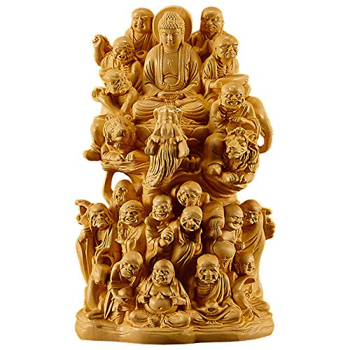 Figurines dix-huit Arhats en bois massif idée cadeau originale