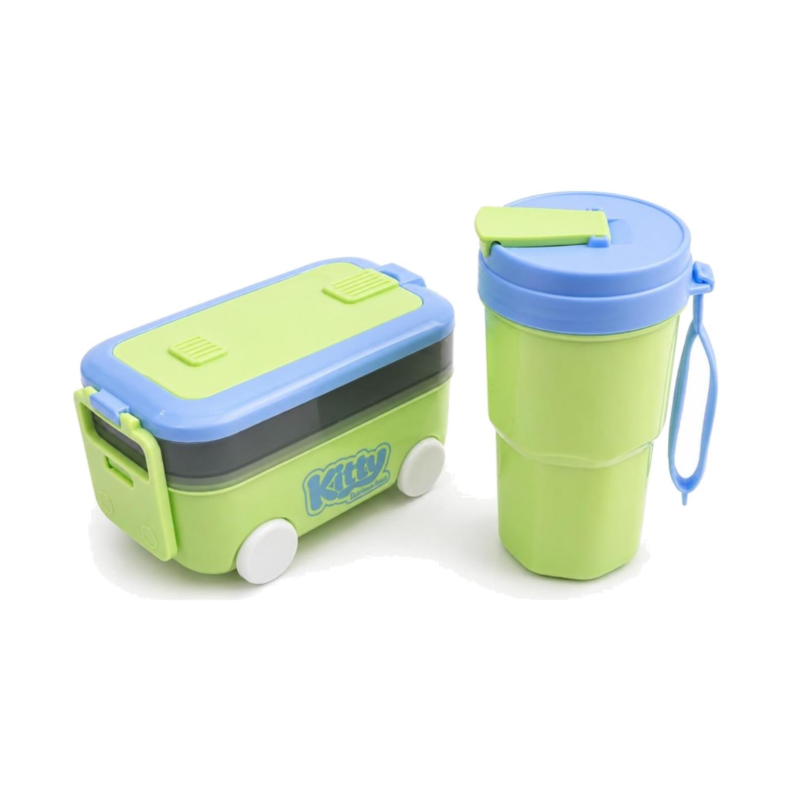 ARNISH School Bento Lunch Box for Kids with Sipper Bottle | Bus Shape Tiffin Box with Spoon Fork | Leakproof 2-Compartment Meal Box | Birthday Gift for Boys Girls-image-23