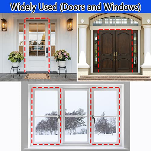 Black Weather Stripping Door Seal Strip, Rubber Soundproof Door Weather Strip, D-Shape Self-Adhesive Waterproof Door Weatherstripping, For Doors Frame Windows Insulation (22.9 Feet, Black) #TOP5