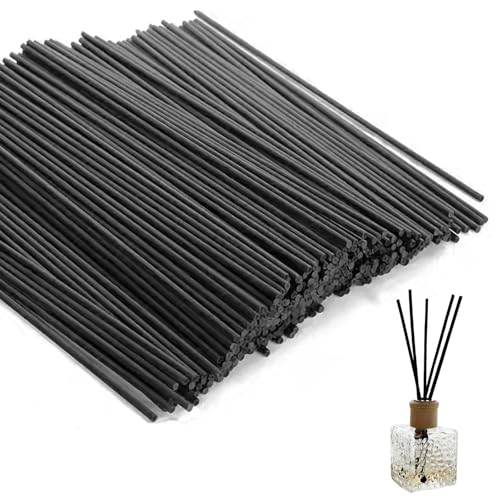 TLIFOS 120 Pcs Reed Diffuser Sticks 7.87 Inch Black Fibre Diffuser Sticks Thick Reeds for Diffuser Essential Oil Diffuser Sticks Refill for Aroma Fragrance Home Office Spa