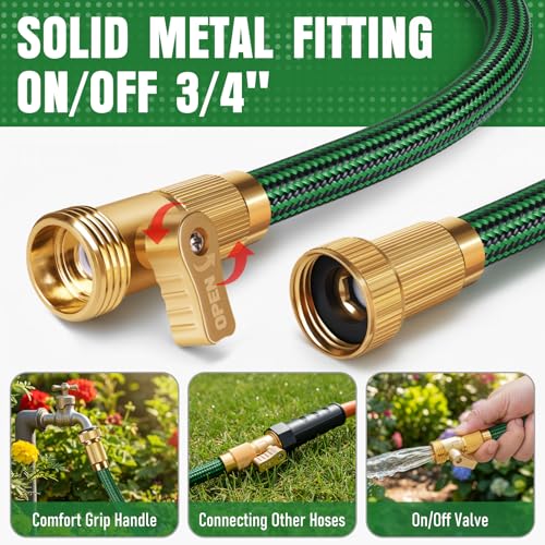 Image of Garden Hose 25 ft, Non-Expanding Lightweight Kink-Free Flexible Water Hose