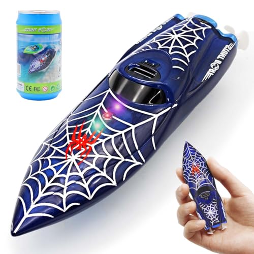 LAFALA Mini Remote Control Boat RC Boat 2.4Ghz 360 Rotating LED Lights bulit-in Rechargeable Battery...