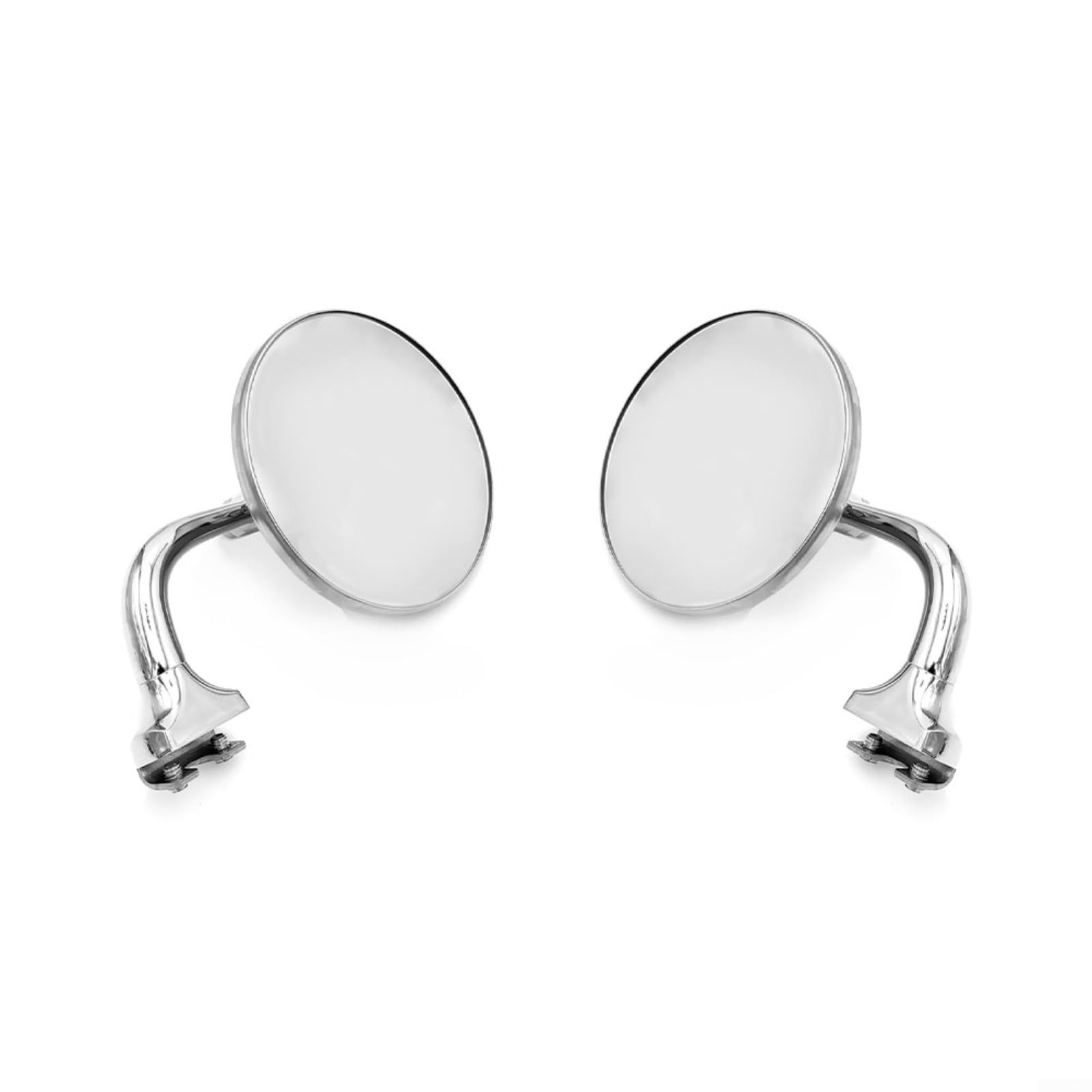 Specchietto laterale rotondo per auto d'epoca, specchietto esterno retrò con visione grandangolare chiara, confezione da 2 pezzi adatto a sinistra destra, 11 cm, argento