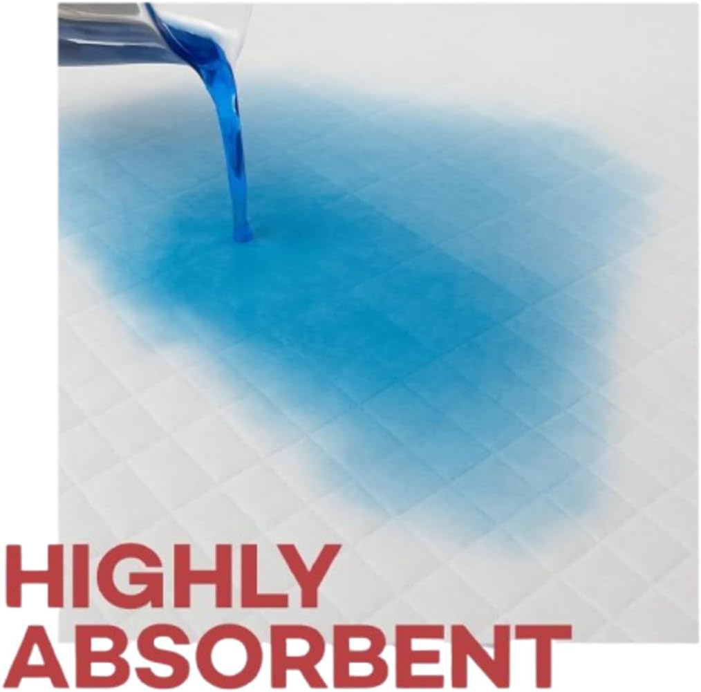 Disposable Moisture Protection Underpads with Tissue Fill for Everyday Surfaces and Cleanups, 100 Pieces