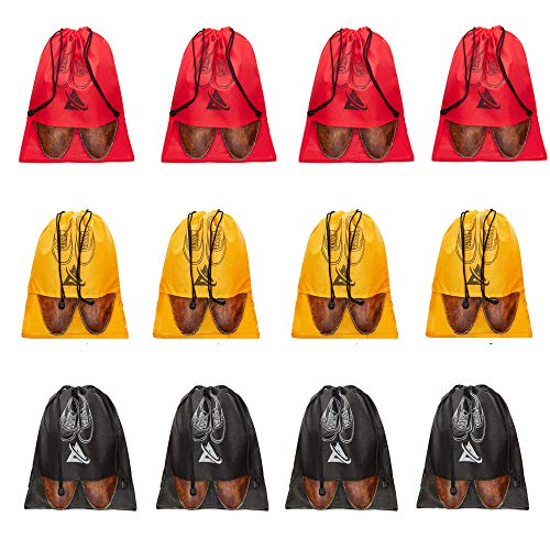 Image of Aqbah Shoe Bags Non Woven Fabric Red, Yellow & Black Set of 12.