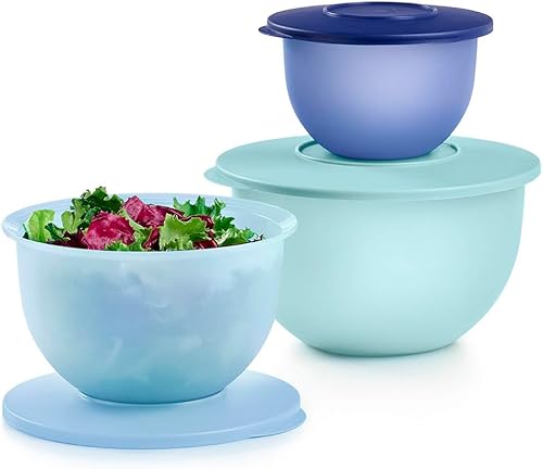 Miniatura 1 de Tupperware Impressions Classic - Juego de 3 cuencos para servir, color azul