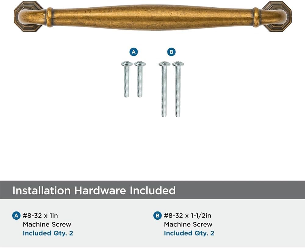 KHTUMEWARE-80324 Antique Brass Appliance Pulls CTC 12 in (305 mm) in Antique Brass — KHTUMEWARE