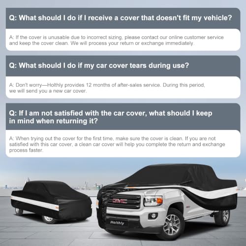 Image of 10 Layers Truck Cover Waterproof All Weather Custom Fit GMC Canyon(2004-2026) Extended /Crew Cab Short Bed, Outdoor Full Exterior Pickup Car Cover Sun Rain Snow Ice Protection. Black
