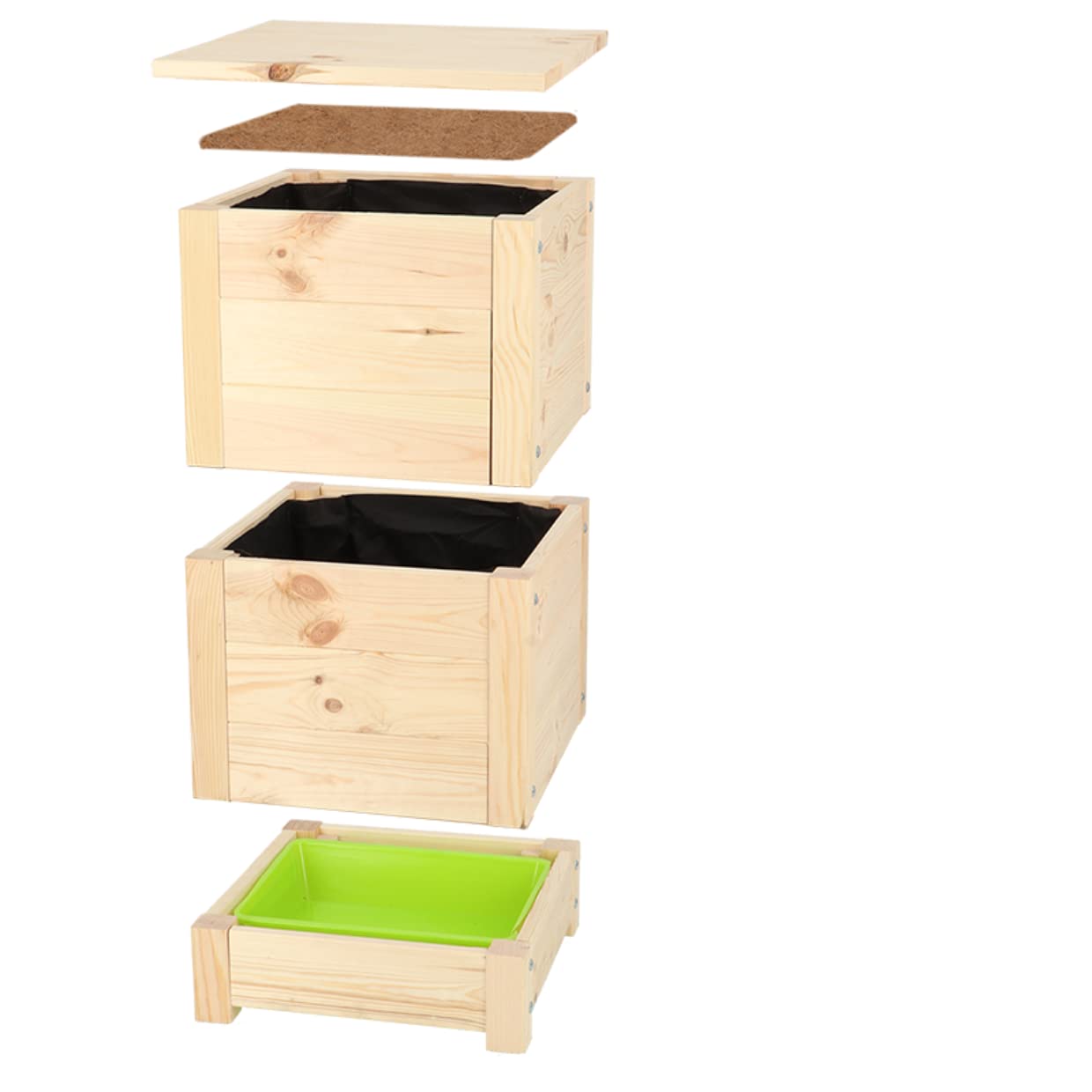 Esschert Design Drewniana skrzynka na robaki, kosz na odpady ekologiczne, farma robaków, drewniany kompostownik, naturalny