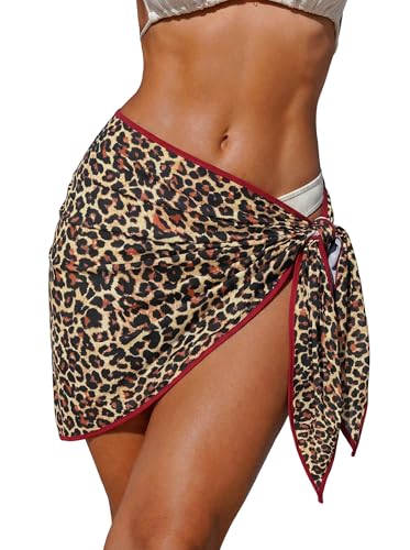 Image of ZAFUL Women Beach Sarong Bathing Suit Wrap Skirt Textured Bikini Swimsuit Cover Ups for Swimwear