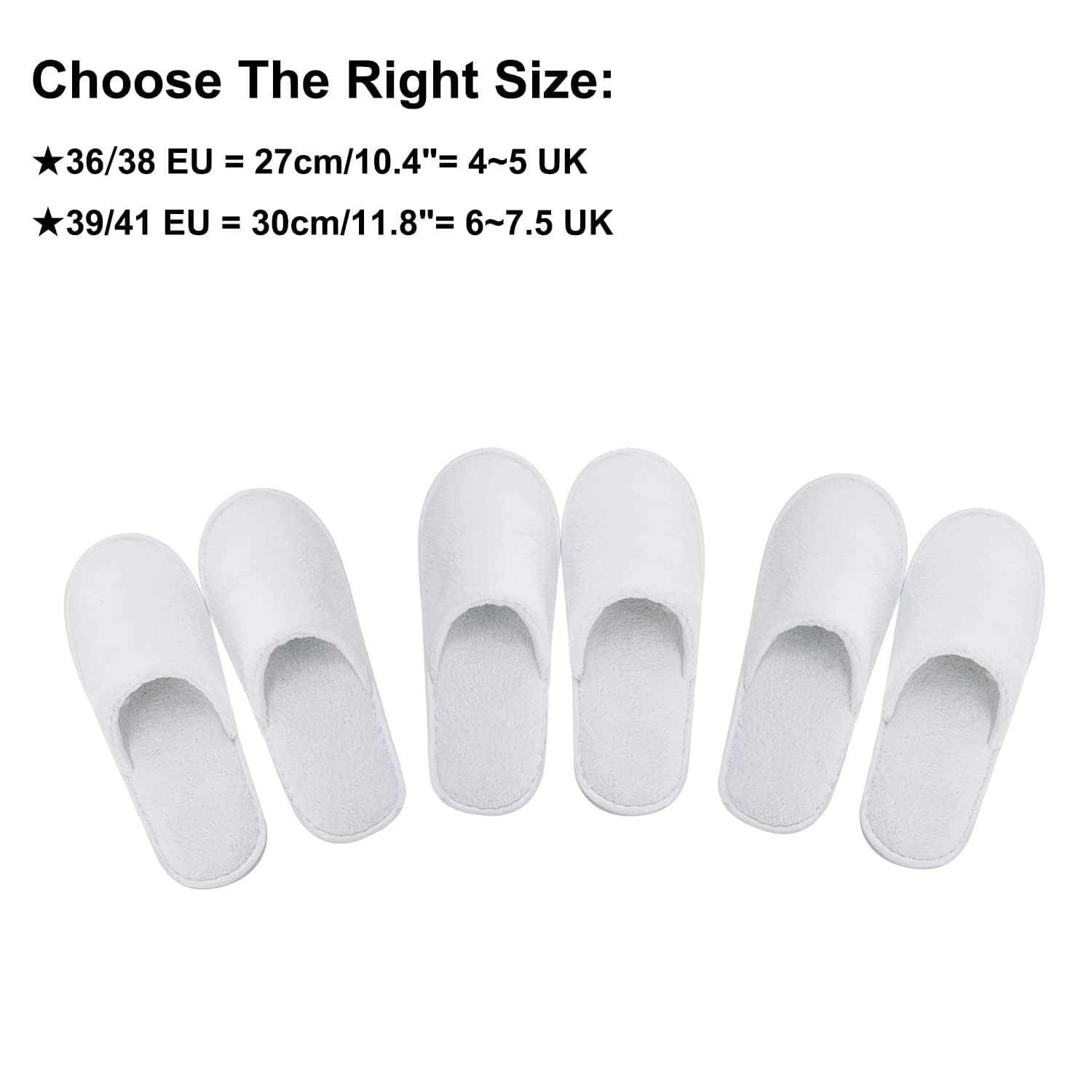 AhfuLife 5 Paires Pantoufles Hotel, Chaussons Blanc d'Hôtel à Bout Fermé Pantoufles en Velours, Pantoufle Maison Chaussons de Spa Chausson Unisexes pour Homme et Femme