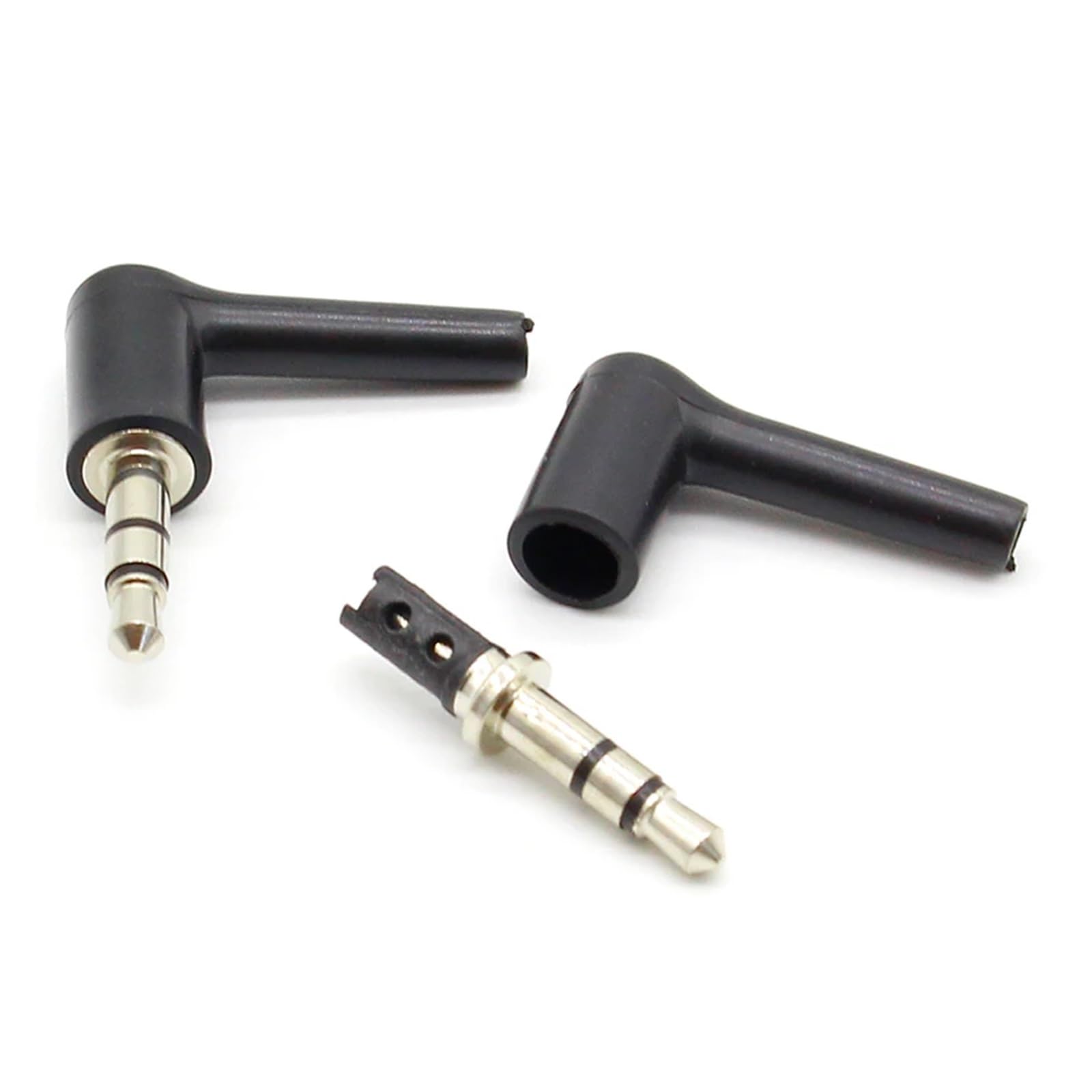 5pcs 10pcs 3.5mm Stereo Headset Plug Jack 4 poli .5 Nickel Plated 90 gradi Nero Bianco Audio Spine Jack Adattatore Connettore (10pcs Bianco 4 Poli)
