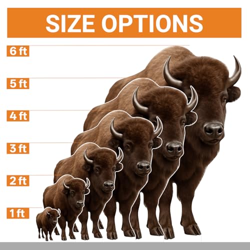 Image of Bison 4FT Life Size Cardboard Cutout, 1 PC, Animal Standup | Bison Cardboard Cutout Standup, 4FT Life Size, for Birthday Party, Event Decoration, Photos, Home Decor & Animal Theme