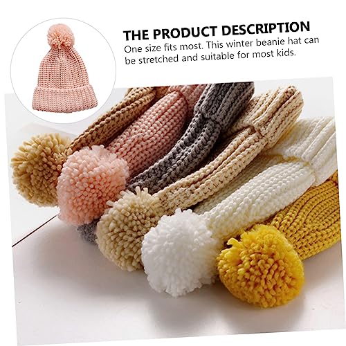BESPORTBLE Boy Girl Boys and Girls Winter Hat Newborn Warm Knitted Cap Hand-Knitted Beanie Hat Pink2