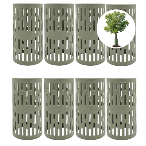 Lot de 8 Protections de Tronc d'arbre en Plastique avec 20 Attaches à Fermeture éclair, Taille réglable, Housse de Protection Contre Les écorces de Plantes...