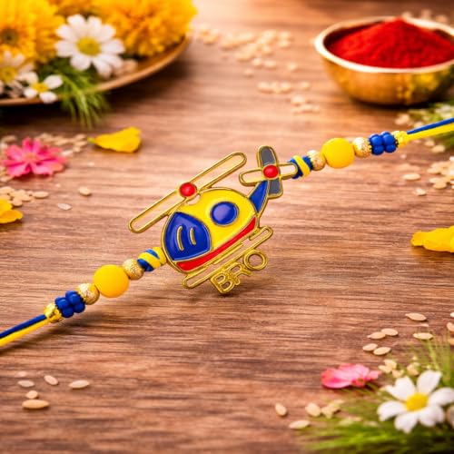 Image of Riddhika Ventures Premium Multicolour Meenakari Stylish Kids Rakhi Gifts for Brother, Sister with Roli Chawal and Greeting Card