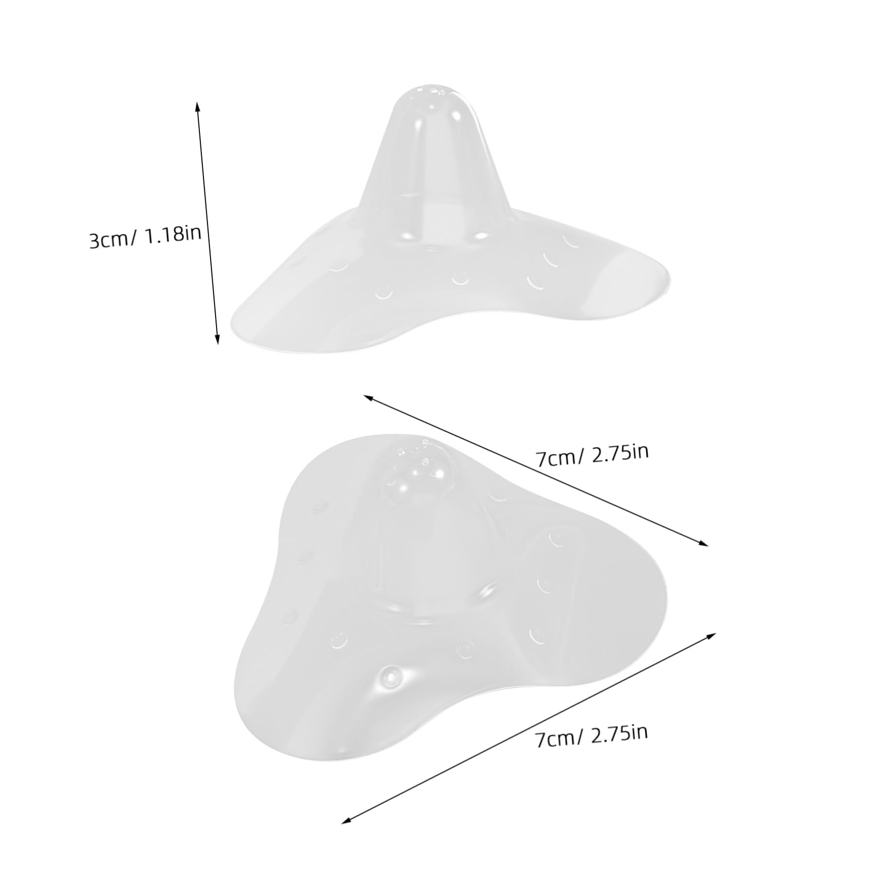 FAVOMOTO 2pcs Silicone Nipple Shields Reusable Breast Covers for Nursing Breastfeeding Protection