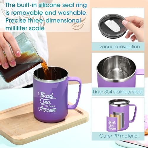 Set de 12 tazas de café aisladas de acero inoxidable 17 oz miniatura 4