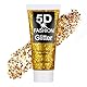 AYBUY Body Glitter Gel, Festival Glitzer Gesicht 25ml, Sequins Chunky Glitter Liquid Gel, Meerjungfrau Pailletten Funkelnde für Gesicht Haare Lippen Nägel Make Up Kosmetik Festival (Gold)