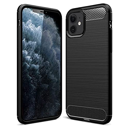 Image of JGD PRODUCTS for iPhone 11 Carbon Fiber Armor Drop Tested Shock Proof TPU Back Case Cover