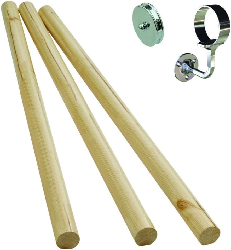 Richard Burbidge KIT05 Pine Boxed Rail Kit with Chrome Fittings