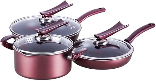 Miniatura 1 de 7 Piece Food Grade Aluminum Alloy Cookware Set Heat Resistant Stock Pot  Wok Frying Pan With Glass Lid Kitchen Cookware