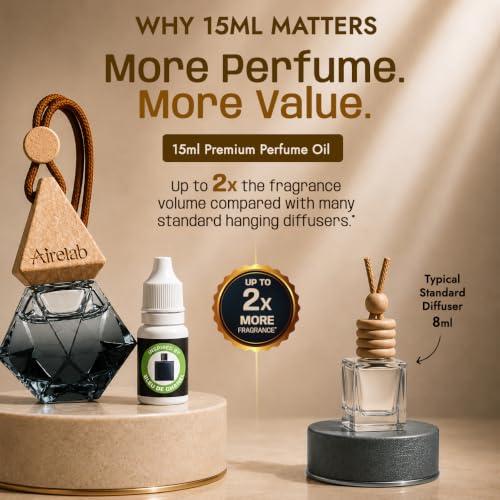 Image of Car Air Freshener | 15ml Refillable Perfume Oil with Wooden Diffuser Hanging Pod | Fragrance Inspired by Blu De Channel | Long Lasting Car Perfume | 60+ Days
