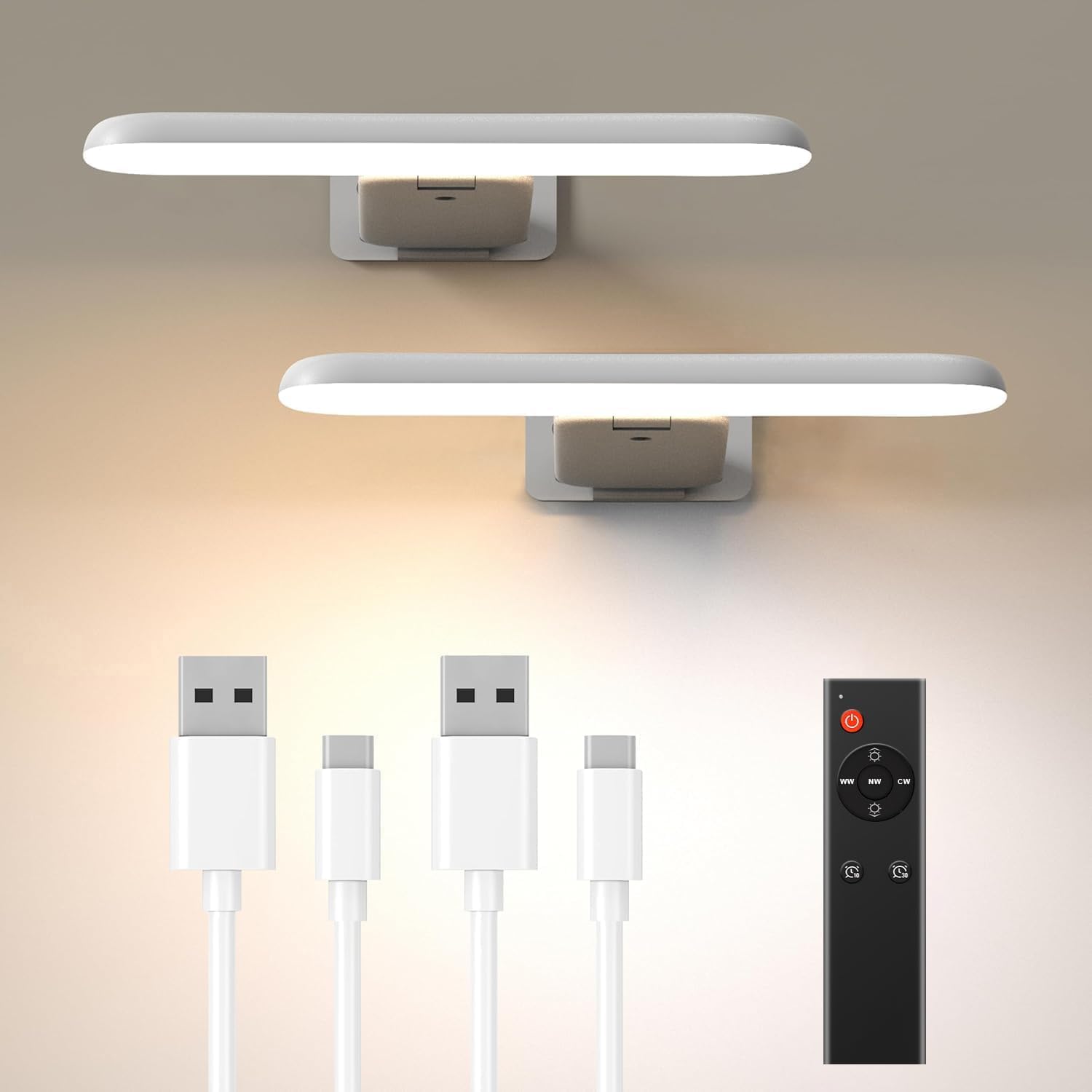 Grevoxy Akku Wandleuchte Innen, Bildbeleuchtung Kabellos, Kunstleuchten für Malen Foto Portrait, Dart Beleuchtung, LED Wandlampe mit 3 Farbtemperaturen, Fernbedienung mit Timer, Schwarz