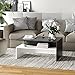 HOMCOM Modern Coffee Table, 2-Tier Rectangular Center Table with Storage Shelves for Living Room, Black/White