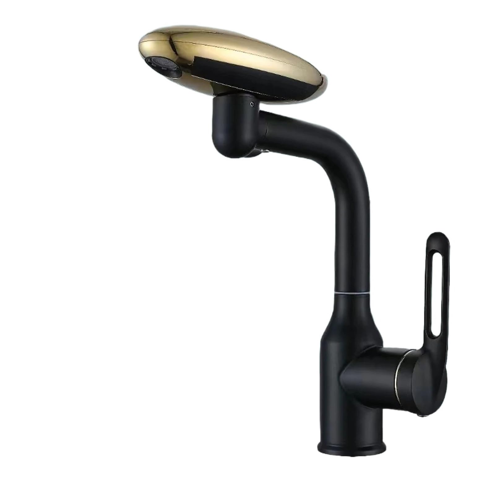 Mitigeur d'évier noir avec 4 modes de sortie d'eau et rotation libre à 360 degrés