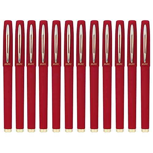 Bolígrafos BaoKe Gel Ink 1.0mm Pack x12 rojo