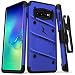 ZIZO Bolt Series Galaxy S10 Case | Military-Grade Drop Protection w/Kickstand Bundle Includes Belt Clip Holster + Lanyard Designed for 6.1 Samsung S 10 Blue Black