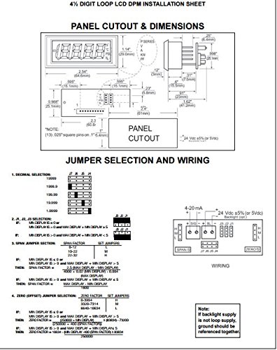 VPI-3C-K Digital Panel Meter Voltmeter, variable voltage input 4 1/2 digit Voltage Powered LCD