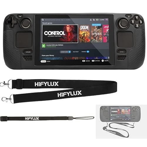 Honbobo Steam Deck �Q�[���@ �Ή� �ی�P�[�X/�V���R���P�[�X + �X�g���b�v + �n���h�X�g���b�v (Black)