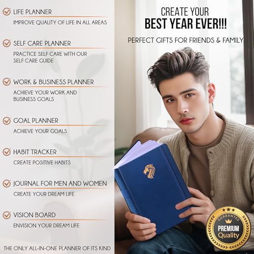 Image of Life Planner - Undated Daily, Weekly & Monthly Planner with Budget Section | A 12 Month Journey to Increase Productivity & Happiness | Life Organizer & Gratitude Journal - Horizontal Format