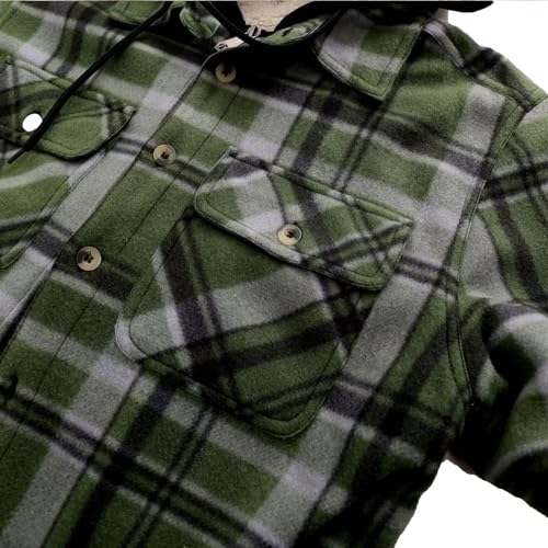 Image of LeeHanTon Mens Flannel Jacket Heavyweight Sherpa Fleece Jackets Outdoor Hiking Casual Soft Warm Coat with Pockets