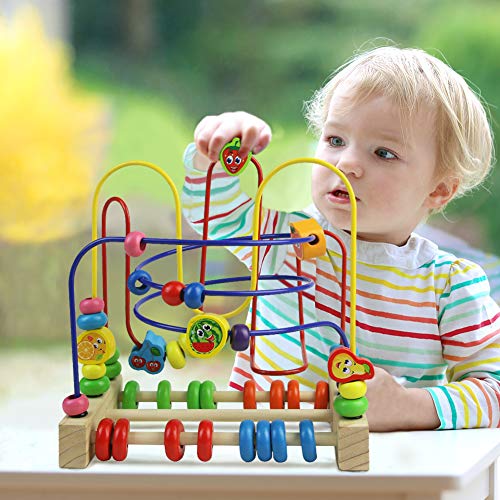 Holzspielzeug Motorikwürfel Baby Motorikspielzeug Holz Abakus Lernspielzeug Spielzeug Geschenk für Kinder Junge Mädchen… – Bild 8