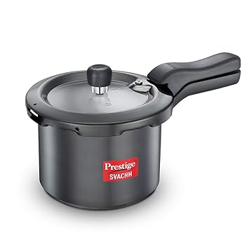 Prestige Svachh 3 Litre Pressure Cooker with hard anodized Body (Black)