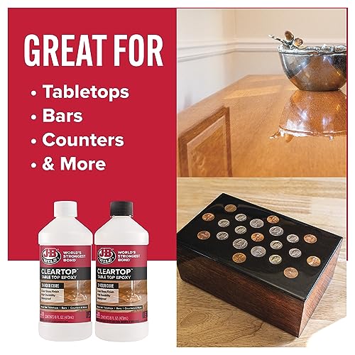 image for J-B Weld Tabletop Epoxy Resin, 32oz Kit, Cures Clear, Fast Cure Time, 