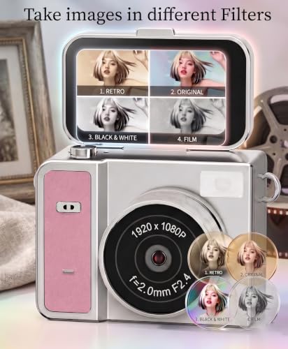 Image of Cason 1080P Mini Keychain Camera, Portable Pocket Digital Camera with Flip Screen, Retro Filters & Screen, Tiny HD Video Recorder for Phone Transfer, Travel, Kids and Gifts