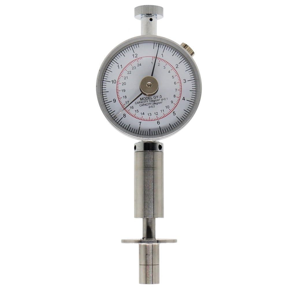 EasyByMall Penetrometro di durezza della frutta per test di maturità, doppia scala kg/cm² e Pa, display di memoria di picco, tester portatile di durezza per mele, pere, angurie, banane