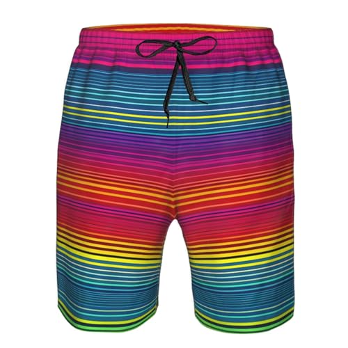 Rainbow Pattern Print Stylish Beach Shorts Swim Trunks Lightweight Breathable Summer Outdoor Activities4