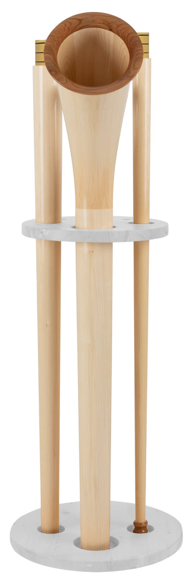 Alphorn Natur Fichte F (3-teilig, F-Stimmung, 360 cm, natur lackiert, 440 Hz, inkl. 19 mm Mundstück)