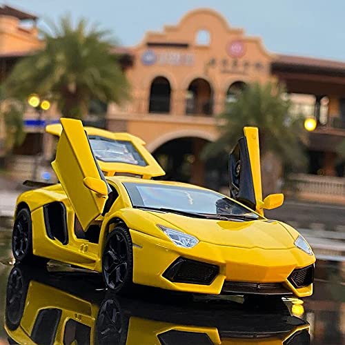 Image of 132 Lamborgini LP750 Toy Car for Kids Diecast Metal Cars with Light Sound Pullback Openable Door
